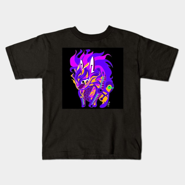 black esquilax rabbit hunger of fire ecopop kaiju beast art Kids T-Shirt by jorge_lebeau